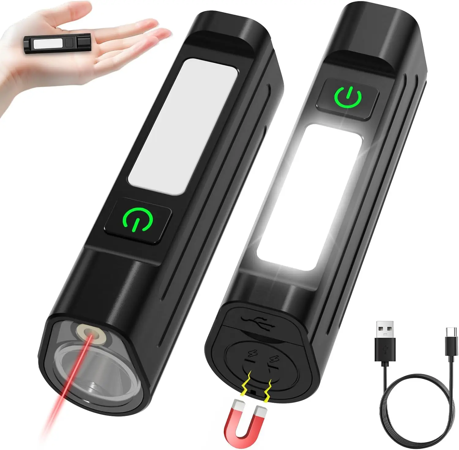 Portable LED FlashlightWaterproof Front Warning Work Light Type-C Charging MTB Night Ride Headlight Outdoor Cycling Equipment