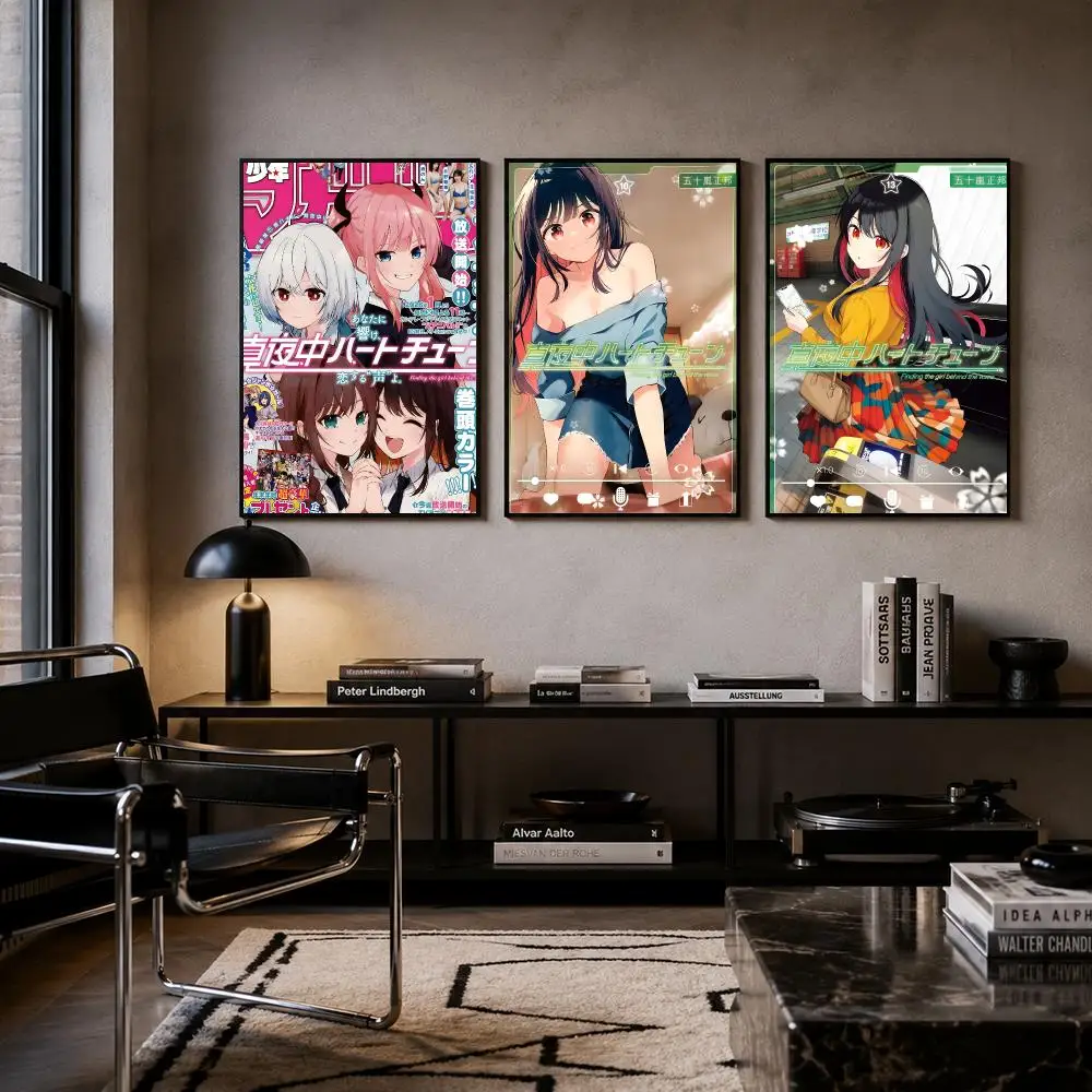 Anime Midnight Heart Tune  Poster Self-adhesive Art Waterproof Paper Sticker Coffee House Bar Room Wall Decor