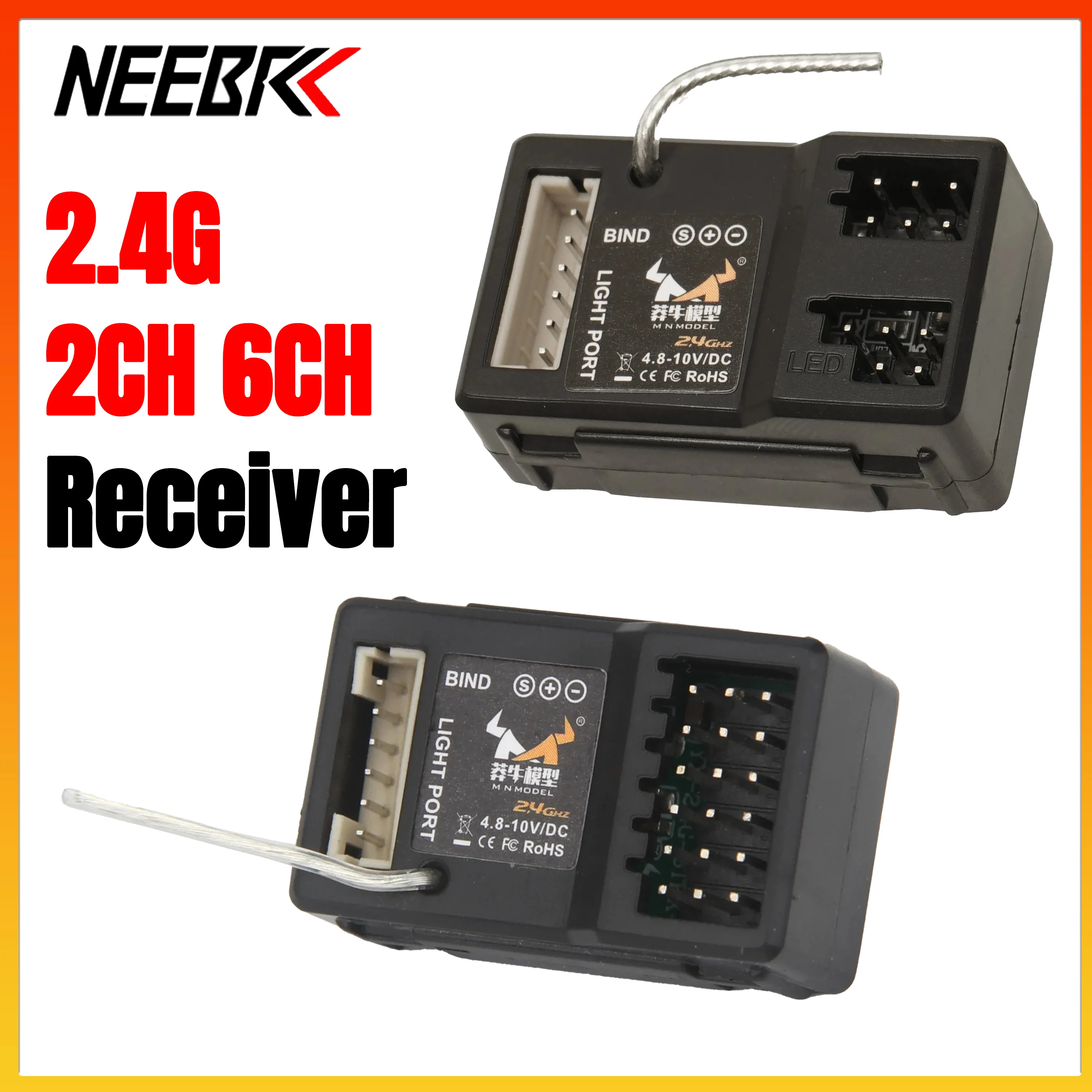 2CH 6CH 2.4G Receiver LED Light Port 4.8-10V for 1/12 RC Car Truck Tank MN Model MN82 MN82S MN78 New MN99S MN111 MN86 MN128 WPL