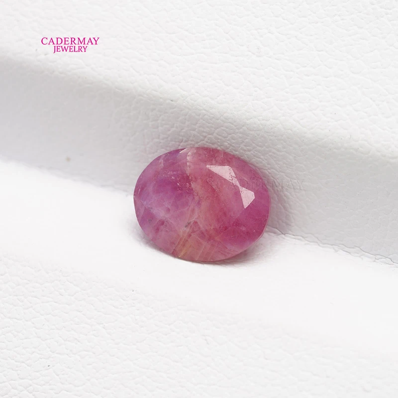 شهادة Cadermay NGTC روبي طبيعي 2.40 قيراط شكل بيضاوي أحجار كريمة من الياقوت الطبيعي الأحمر فضفاضة لصنع المجوهرات