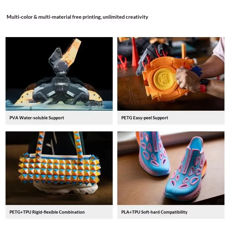 Snapmaker U1 3D Printer 4 Independent Nozzles Colorful Large-Sized FDM Home Desktop 3D Printing USB/Wi-Fi Automatic Management