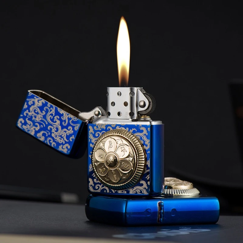 New Zorro Xiangyun Zhuan Six-Character Mantra Pure Copper High-end Kerosen Lighter, A Personalized Gift for Men