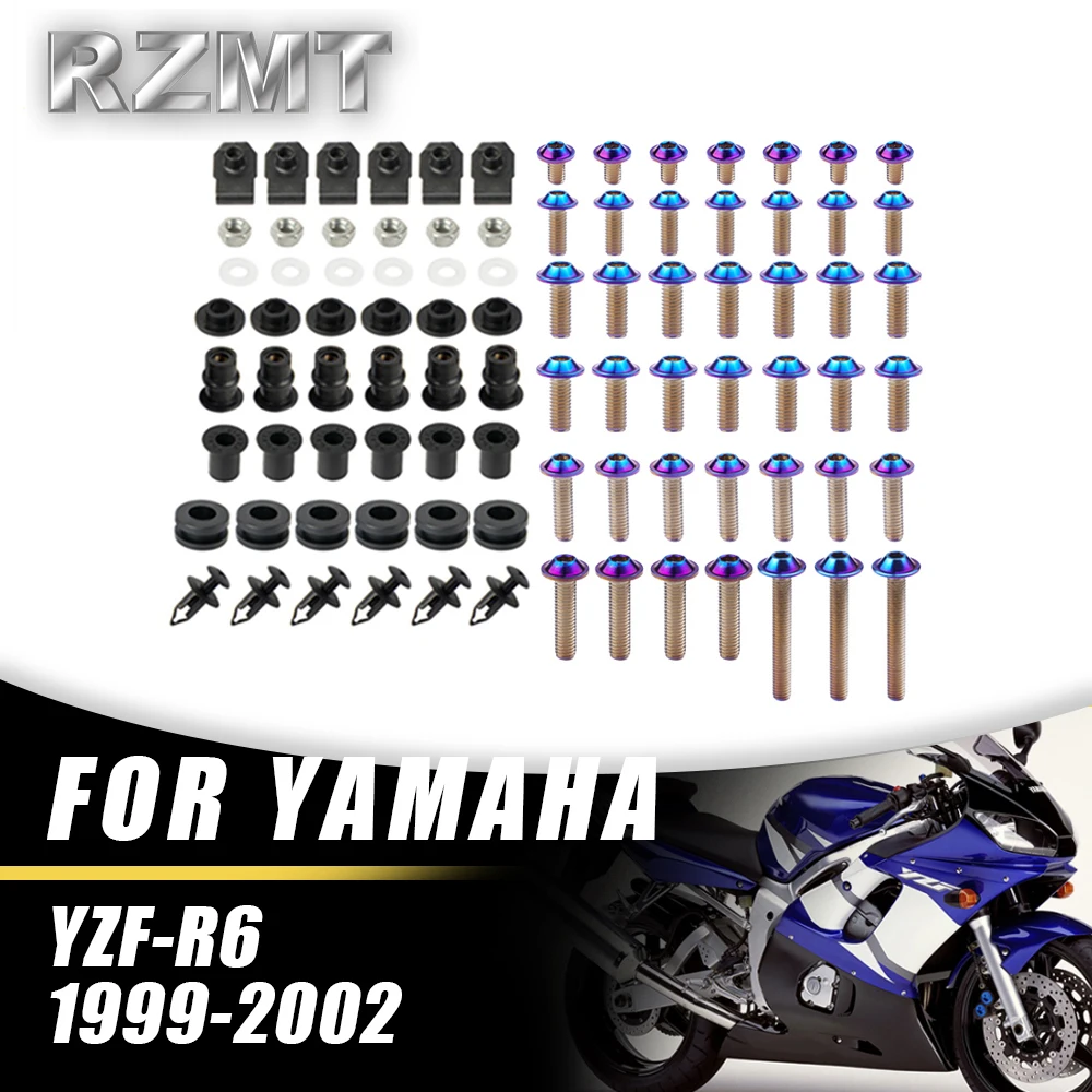 

For YAMAHA YZF-R6 1999-2002 2000 2001 Motorcycle Stainless Complete Bodywork Fairing Bolt Kit Screws Clip YZF R6