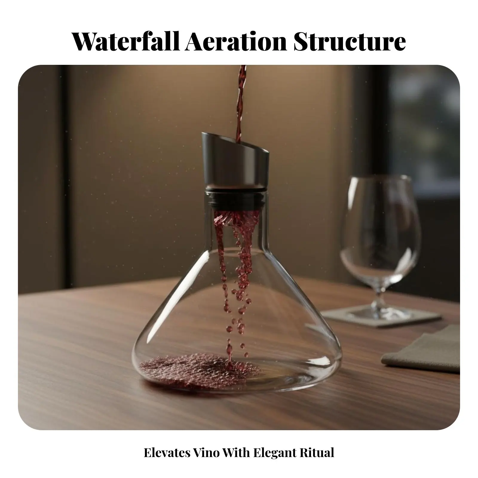 Waterfall Vino Decanter Quick Aeration Vino Aerator Glacial Summit Decanter Enhances Flavor and Aroma Aerating Pourer