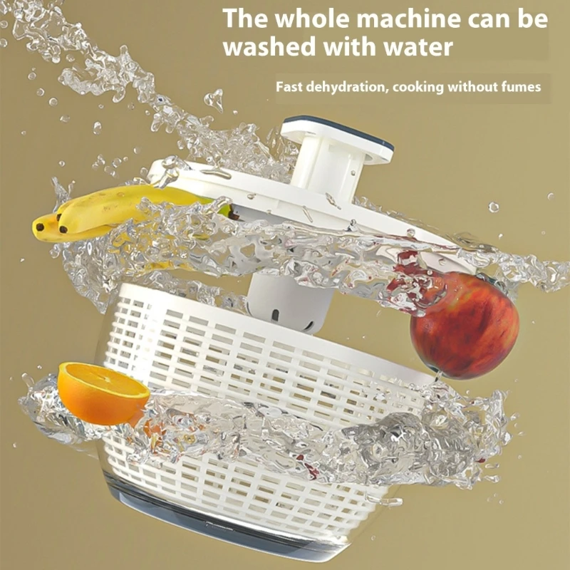 プラスチックサラダドライヤーと植物洗濯機マニュアルスピン機能を迅速に乾燥させるマルチ目的のザルダーストレージボウル