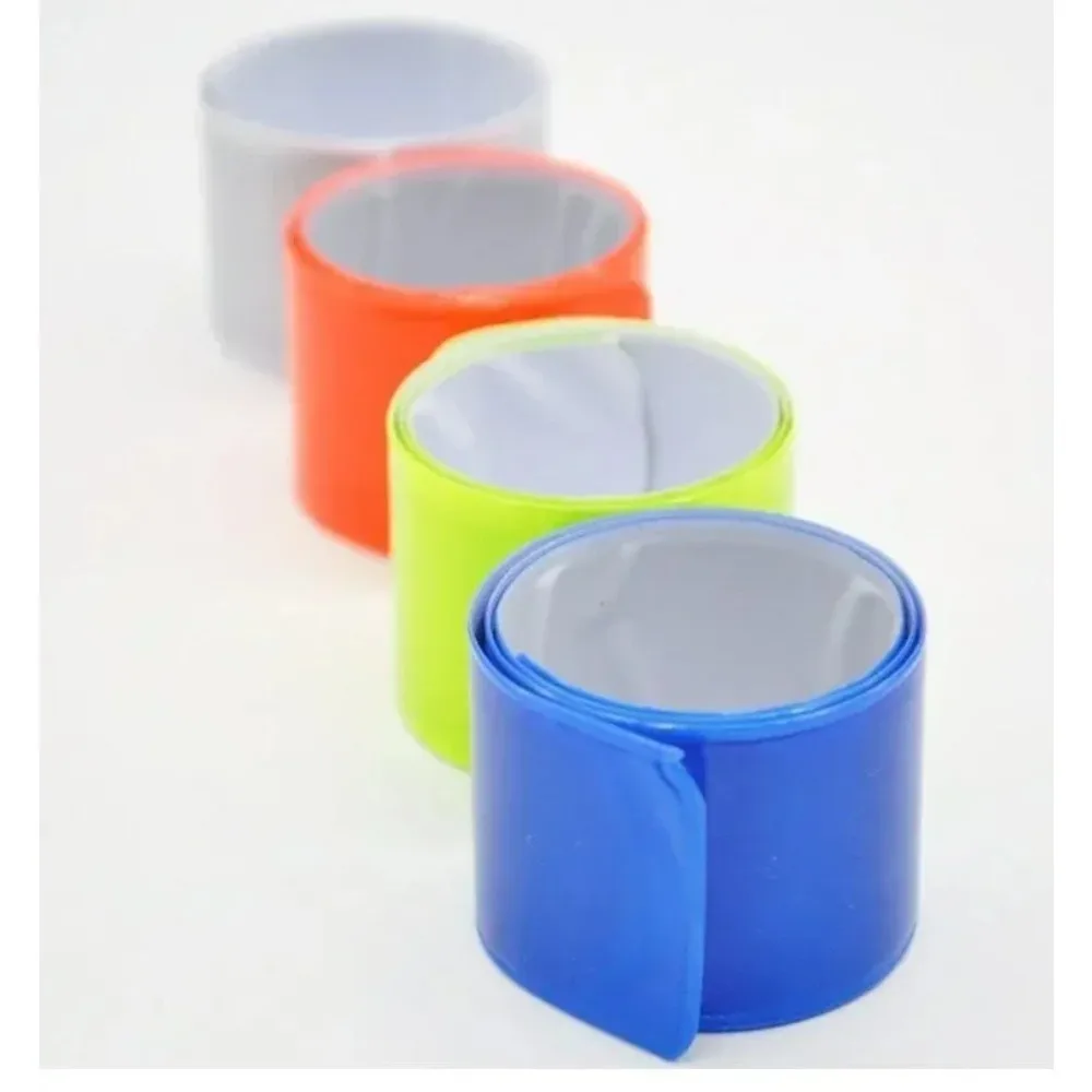2pcs Cycling Reflective Tape Strips Warning Wristband Outdoor Running Fishing Safe Bicycle Bind Pants Leg Strap Fluorescent Band