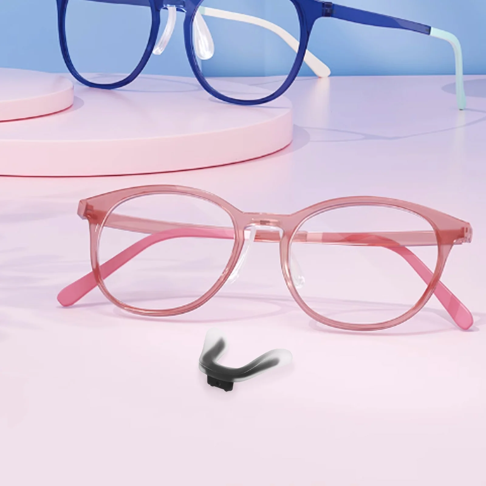 

5Pcs Glasses Nose Pads Silicone Replacement Matte Multicolor U Shape Soft Silicone Bridge for Kids Spectacle Nose Pad