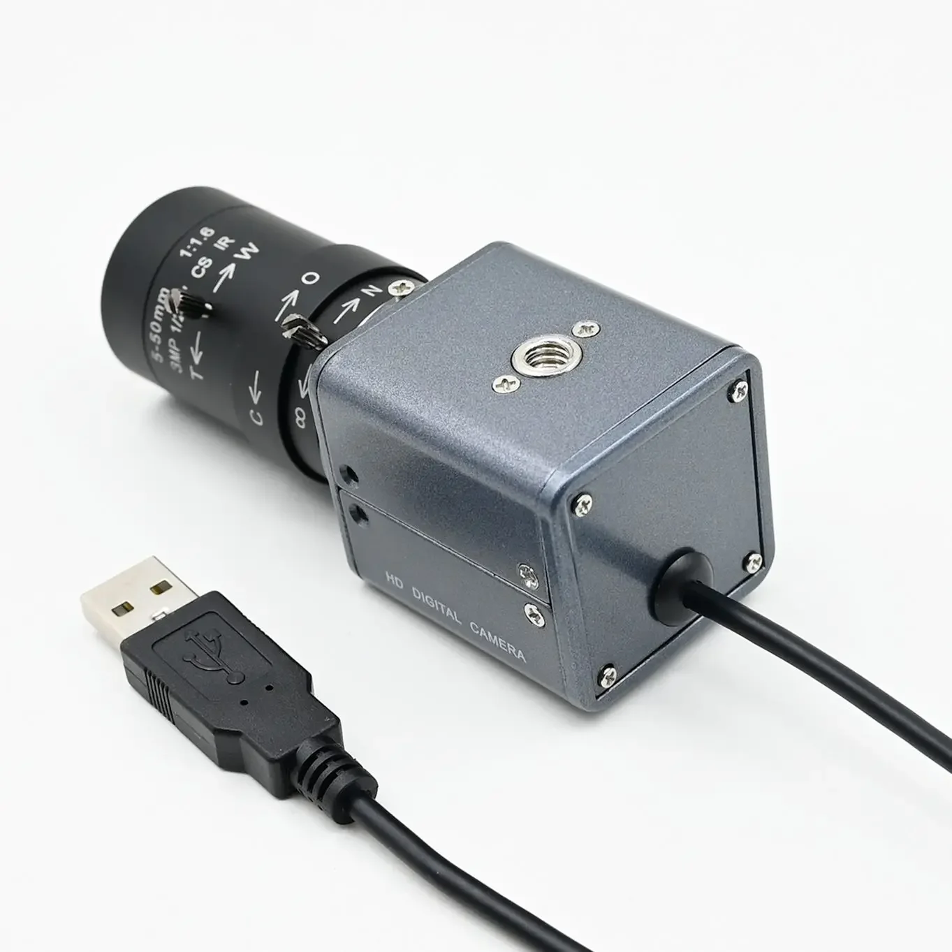 Global Shutter 210fps Monochrome VGA Mini USB Camera With CS Lens 5-50mm 2.8-12mm UVC Plug Play For High Speed Motion Detection