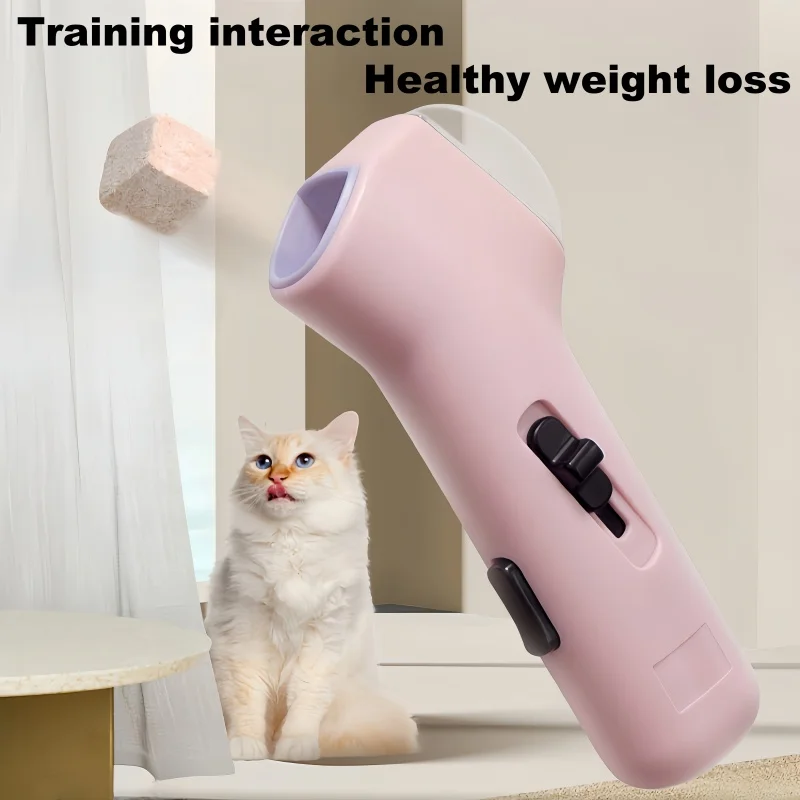 Cat/Dog Snack Freeze-Dried Granule Launcher Feeding Device Training Interactive Toy Feeder, suitable for Cats/Dogs