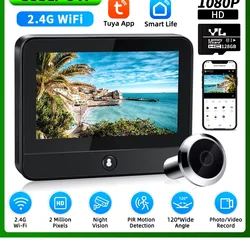 Elecpow Tuya Smart wifi Radar Digital Door peephole Camera Eye 4.3 pollici 1080P Video campanello PIR Night Vision Motion Detection