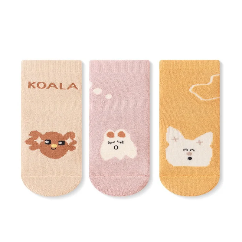Lawadka 3Pairs/lot Newborn Baby Socks For Boys Girls Winter Thick Warm Toddler Home Floor Sock Soft Children\'s Socks Non slip