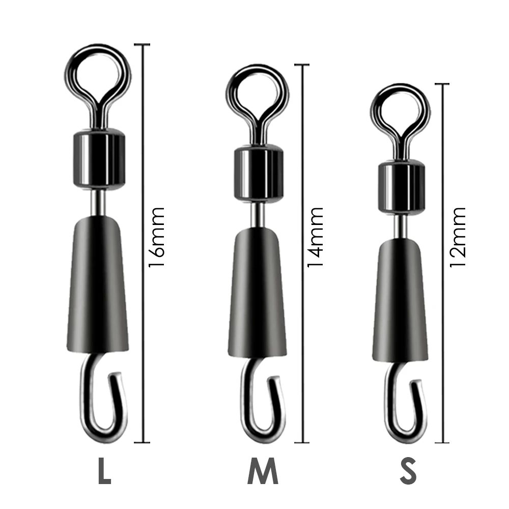 30/50Pcs Angeln Lager Wirbel Kugellager Wirbel Solide Ringe Stecker Schnell Schnelle Link Locken Linie Spin Snap Tackle stecker – Detail 1