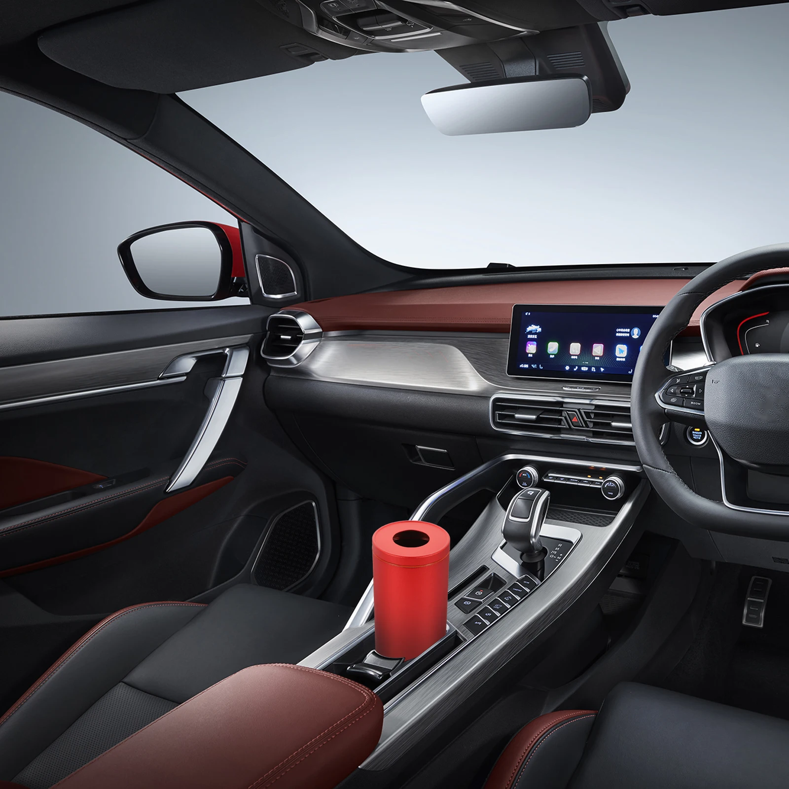 

Cylinder Tissue Box Round Aluminium Alloy Car Paper Tissue Dispenser Car Accessories Organizer Bulk Tissues Boxes