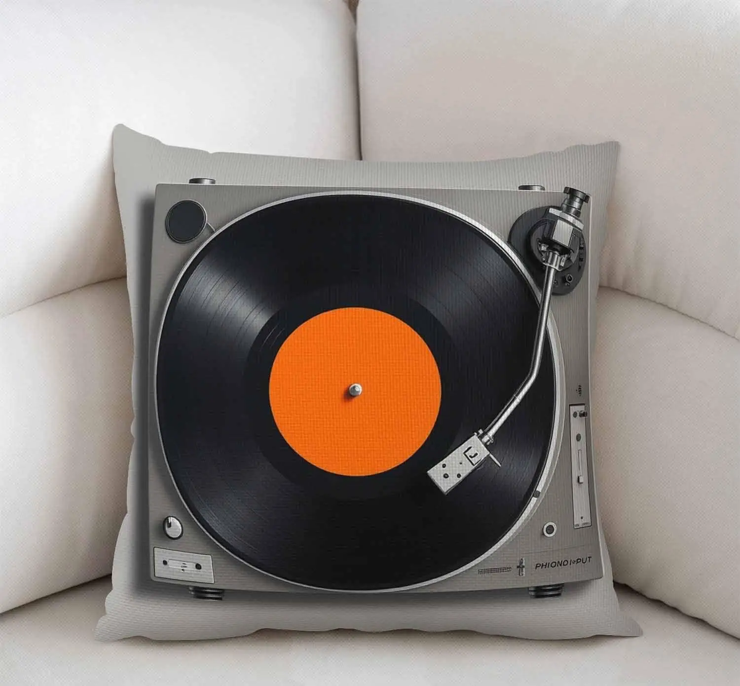 Vintage Turntable Vinyl Record Player Pillowcase Cushion Cover Decor Music Lover Gift Retro Records Throw Accent