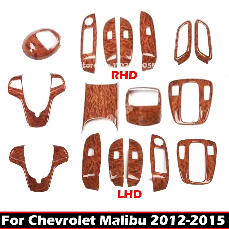 LHD RHD For Chevrolet Malibu 2012 2014 2015 ABS door handle bowl window lift switch center control gear box steering wheel cover
