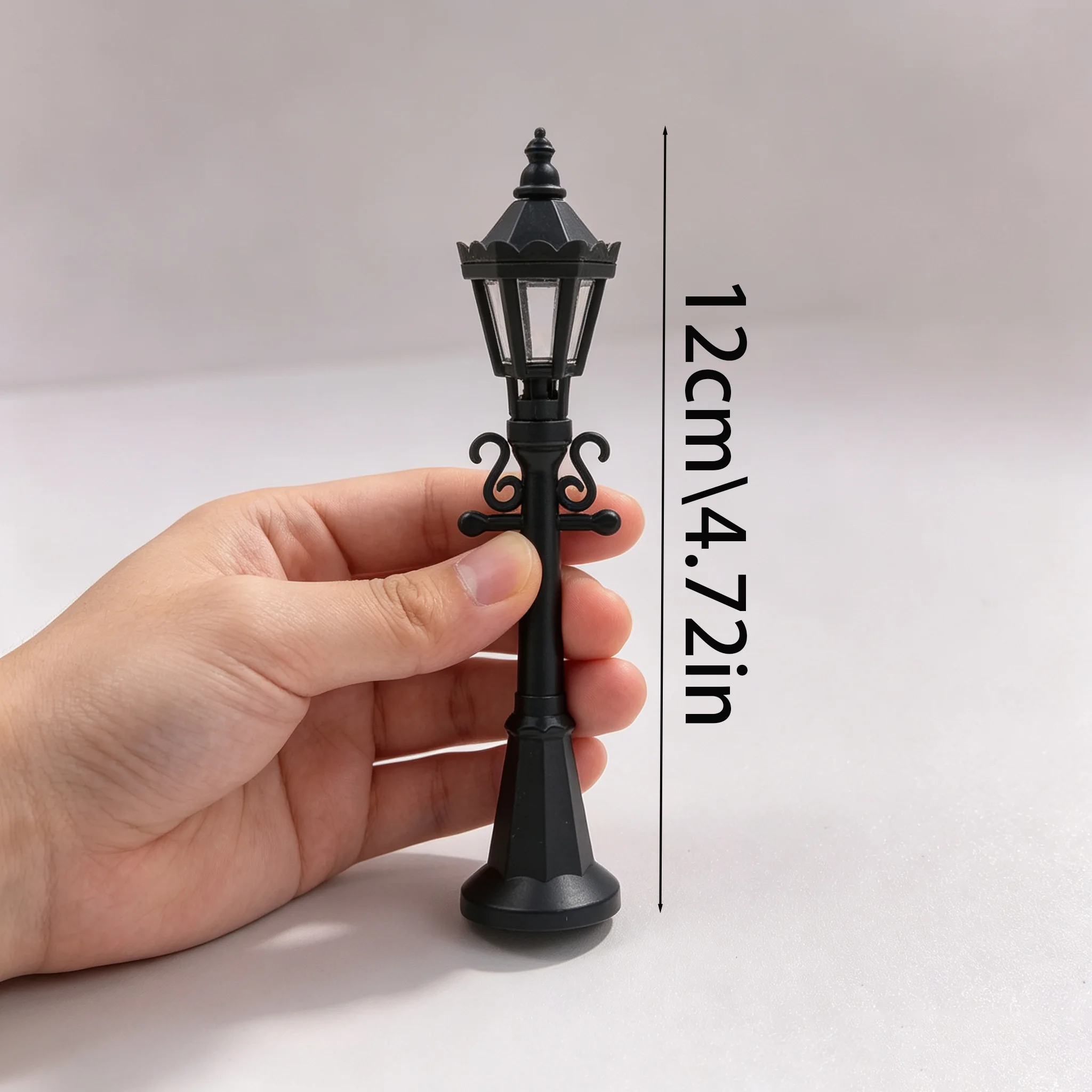 12cm HO Scale Mini Vintage Street Lamp Model Retro Lamppost Train Railway Layout Diorama Micro Landscape DIY Decor