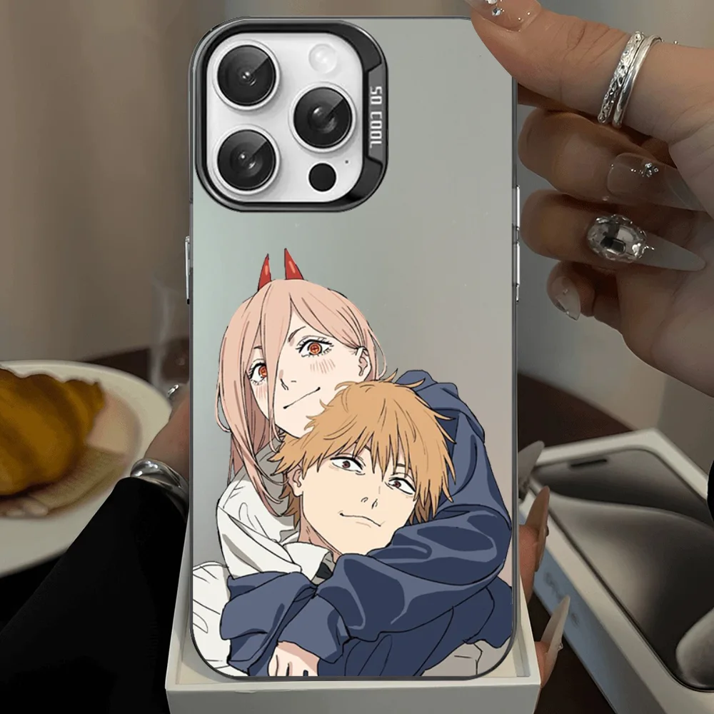 حافظة هاتف بالمنشار لهاتف آيفون 16 15 برو ماكس 14 بلس 13 12 11 حافظة فضية اللون #6