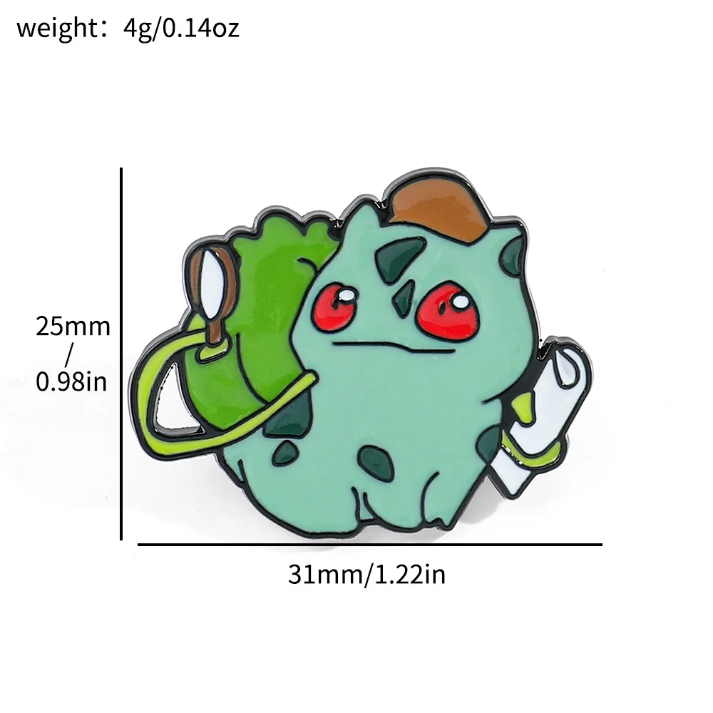 Cute Cartoon Creative Personality Pokémon Metal Brooch Bulbasaur Alloy Brooch Accessories Y2k Fashion Toys Anime Cartoon
