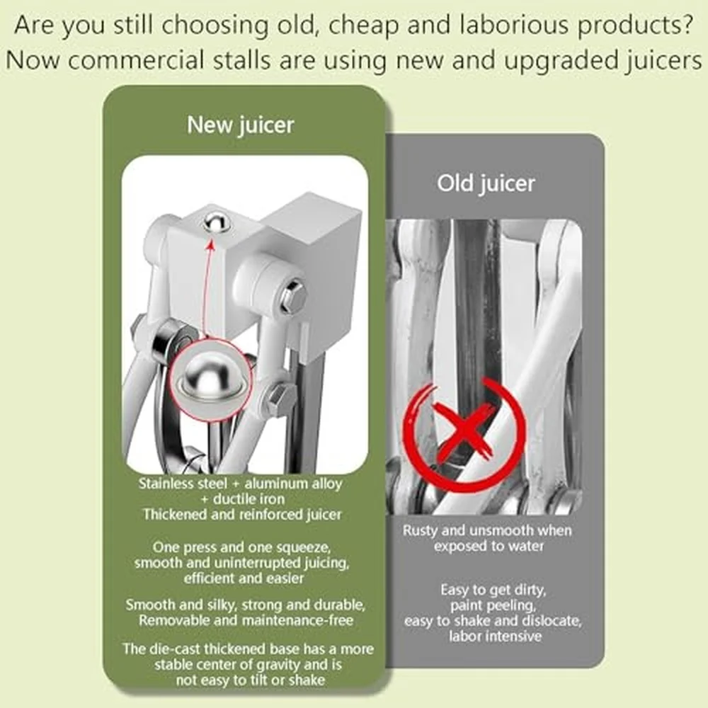 Commercial Heavy Duty Stainless Steel Hand Press Manual Juicer Squeezer for Orange Lemon Lime Pomegranate Citrus Fruits