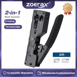 ZoeRax [Cat5 Cat6 Cat7 Pass Through Crimper] for RJ45 RJ12 RJ11 Network Connectors Modular Plugs Ethernet Cables EZ Crimp Tool