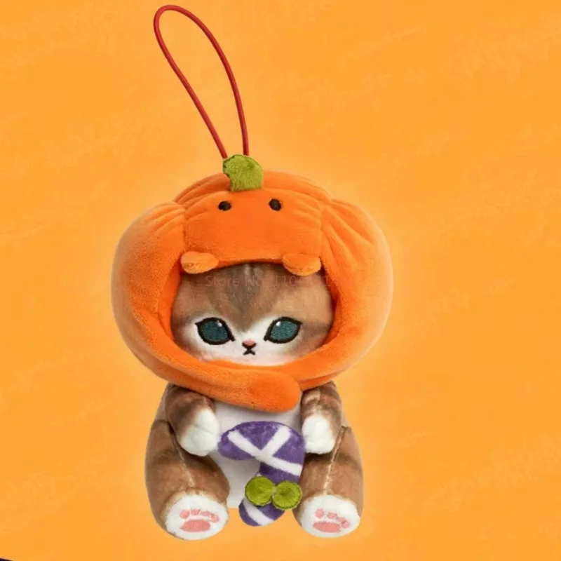 ของแท้ Mofusand ฟักทองฮาโลวีนตุ๊กตา Plush จี้กระเป๋าเป้สะพายหลังจี้มือน่ารักเดสก์ท็อปตกแต่งของเล่นพวงกุญแจวันหยุดของขวัญ
