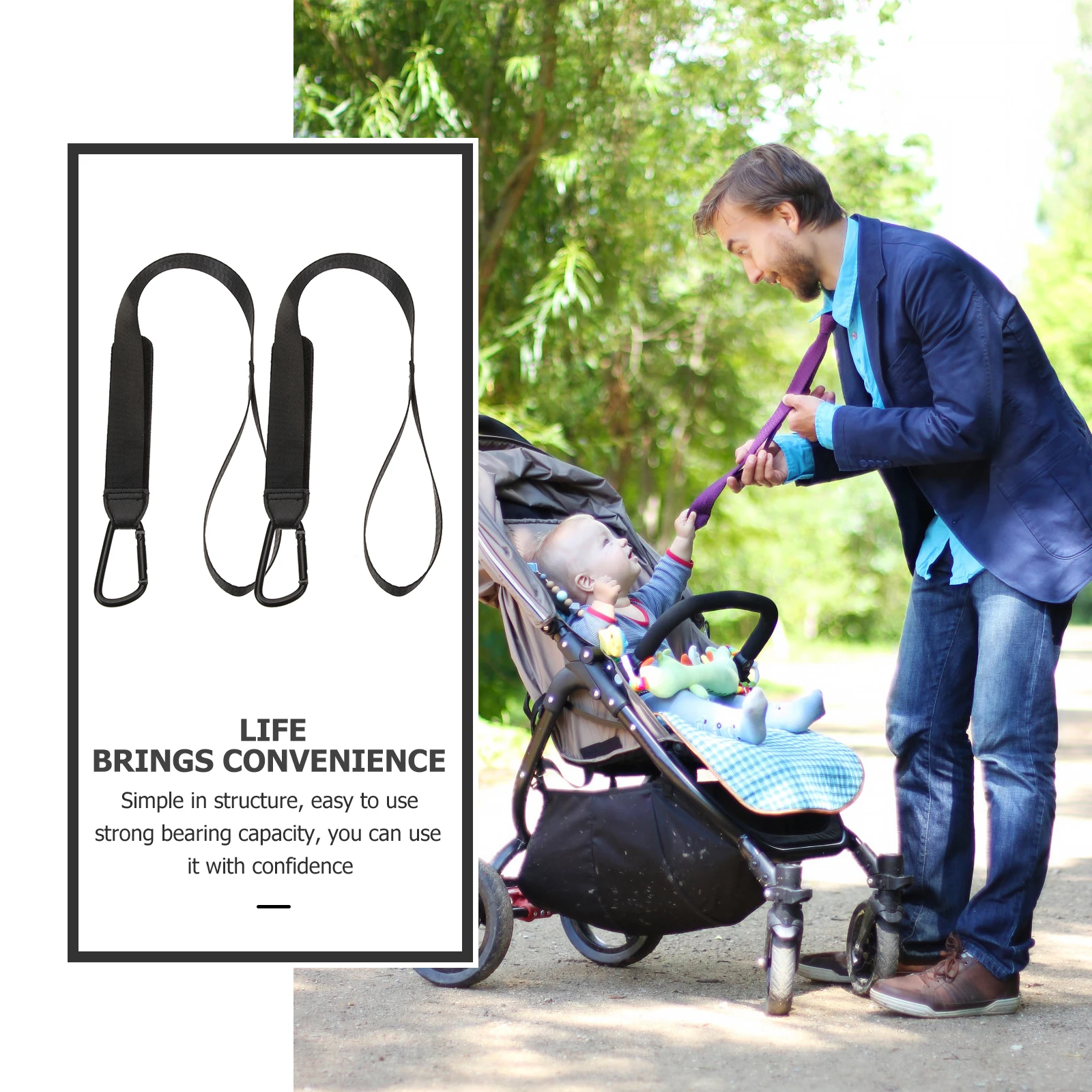 

2 pcs Baby Stroller Straps Replacement Harness Black Pushchair Accessories Pram Straps System