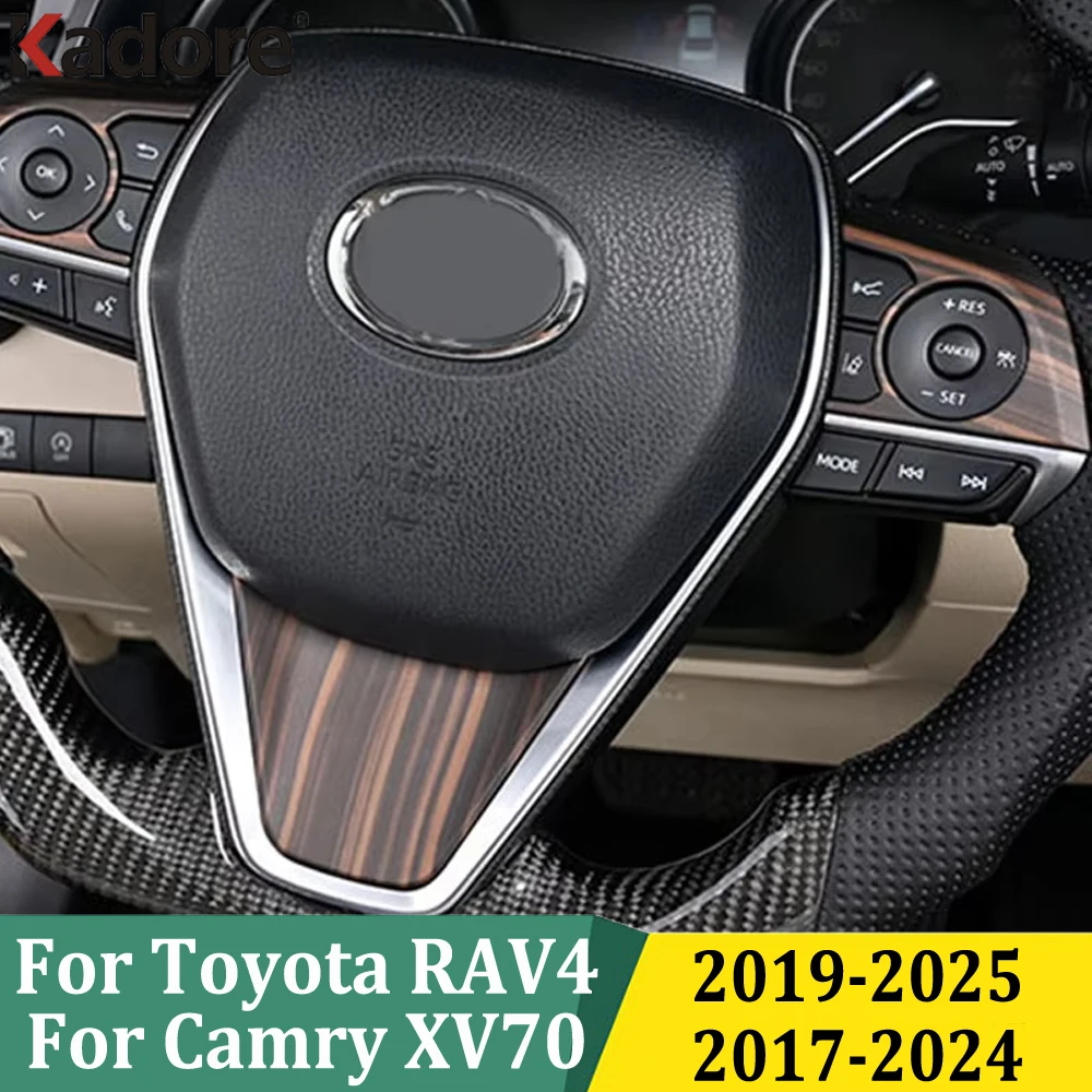 For Toyota RAV4 RAV 4 2019-2025 & For Camry XV70 2017-2024 Car Steering Wheel Protective Cover Trim Sticker Interior Accessories
