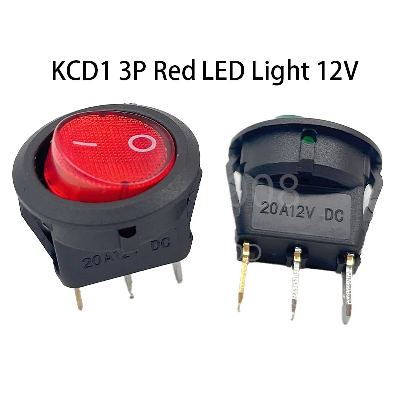 Promotion!10pcs Red Light ON-OFF SPST Round Rocker Switch 220v 12v