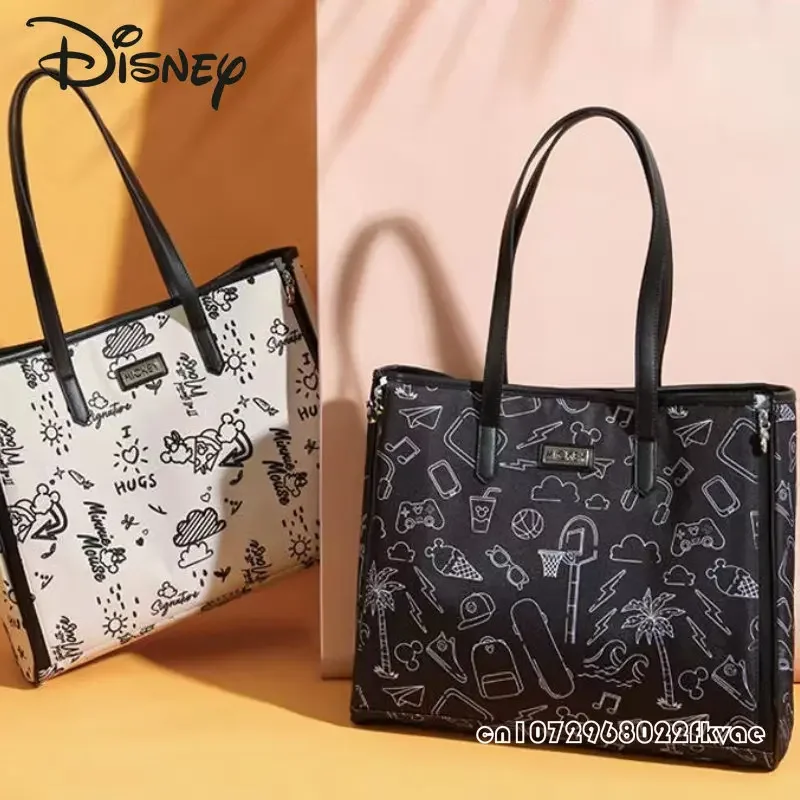 Disney mickey múmia portátil saco de moda um ombro portátil saco multifuncional grande capacidade de armazenamento de bens do bebê