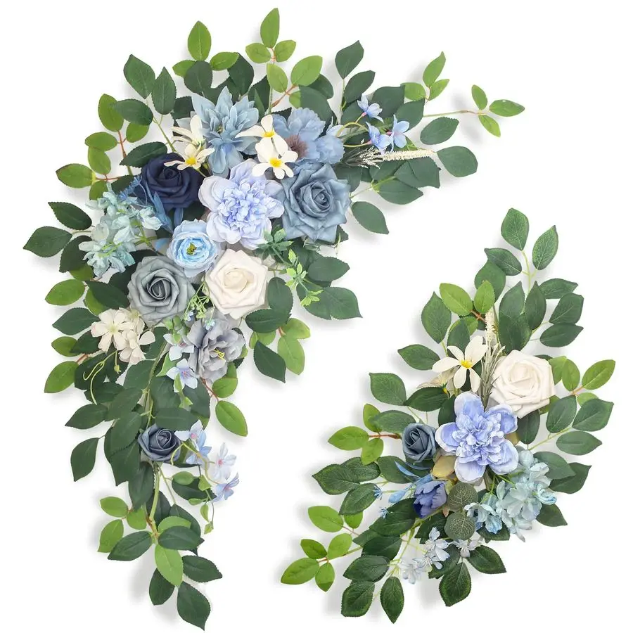 

2 искусственных цветка для декора фона, цветы для свадебной арки, табличка для встречи гостей на приеме, гирлянда из эвкалипта, подходит для прохода