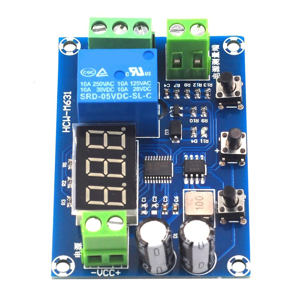 XH-M609 Low Voltage Disconnect Switch Cut Off 12V 24V 36V Digital LED Display Over-Discharge Protect for 12-36V Lithium Battery