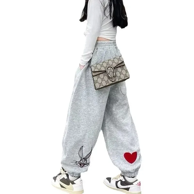 2025 New Children's Casual Trendy Korean Style Sweatpants Autumn 2024 New Kids Pants Mid to Large Children's Toddler Girls ★ ★ ★