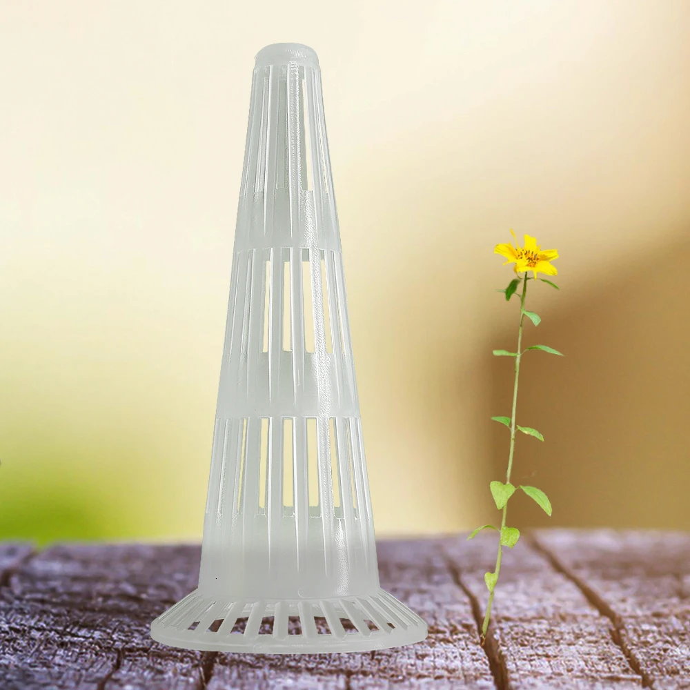 10pcs Plastic Leakproof Cup Flower Pot Bonsai Pot Conical Bottom Net Bottom Coniform Grid Mat Breathable Cup Prevent Soil Loss