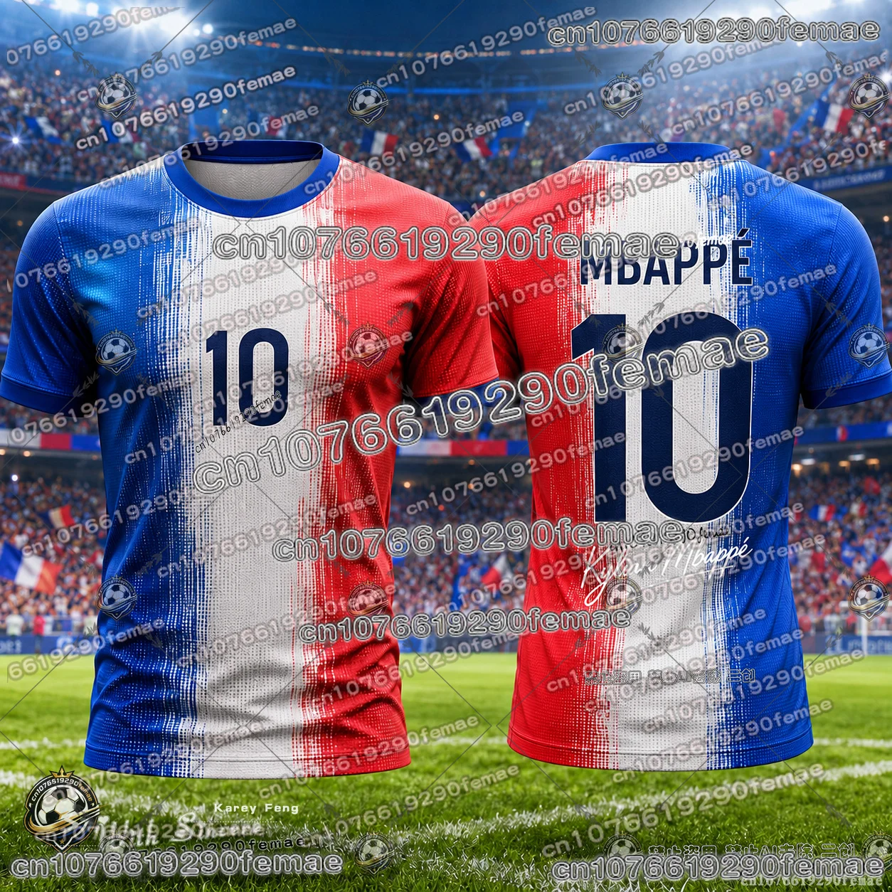 26-27 France Football Jersey Fan Gift Shirt Special Commemorative Quick Dry Breathable Comfortable Sportswear for Adults Kids