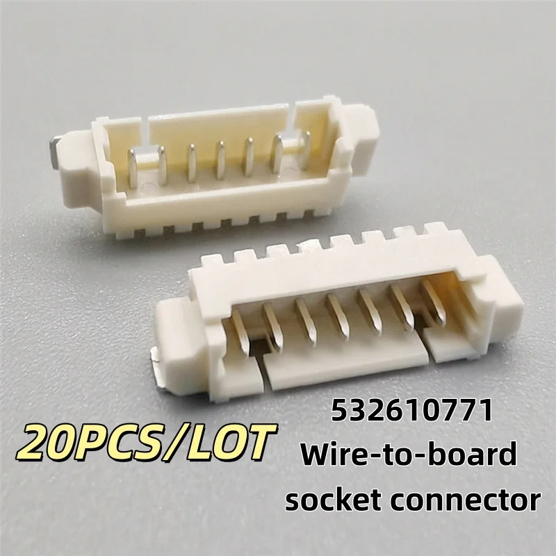 20PCS/LOT 532610771 53261-0771 0532610771 7PIN P=1.25mm Wire-to-board socket connector New and Original