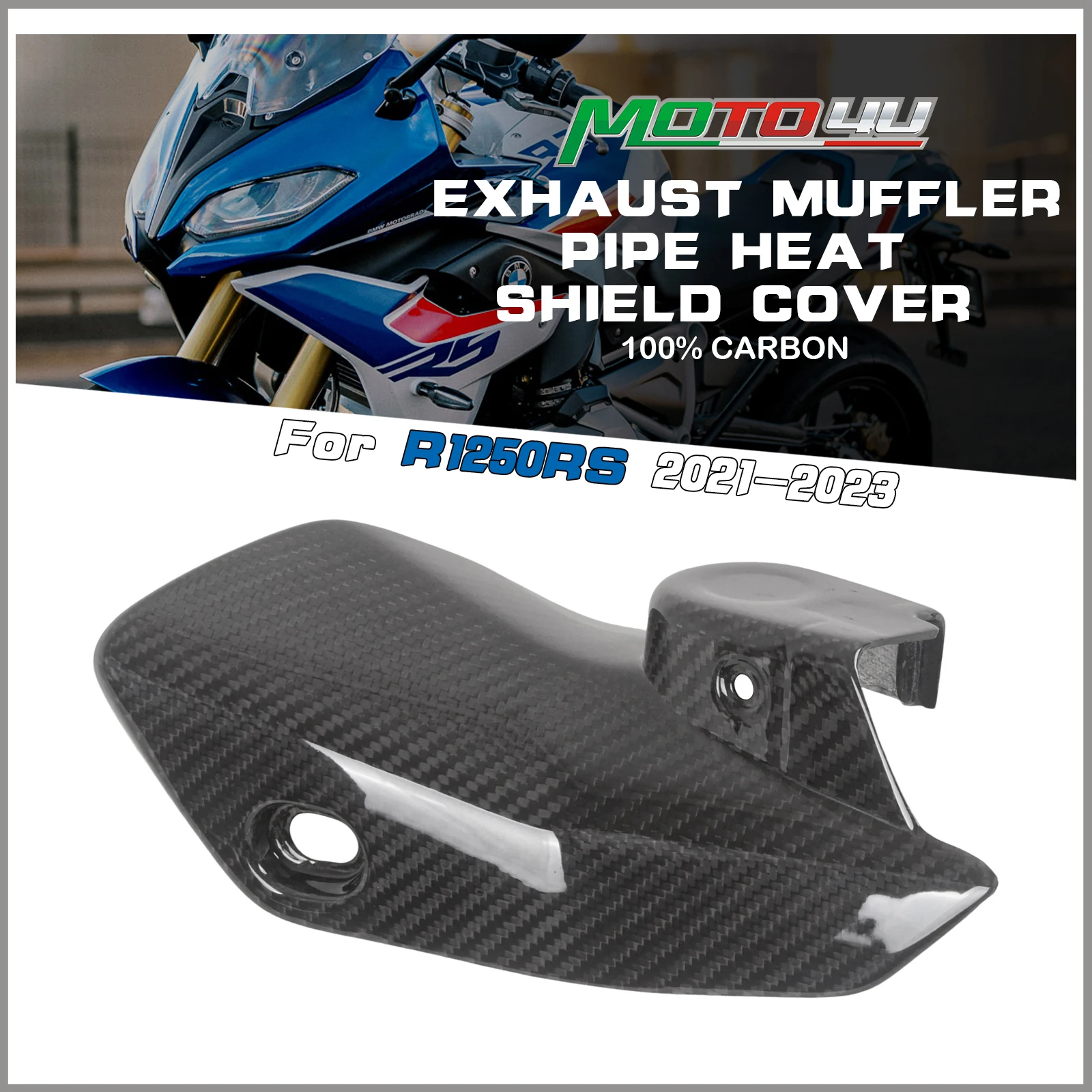 

For BMW R1250RS 2021 2022 2023 100% Carbon Fiber Exhaust Cover Motorcycle Exhaust Muffler Pipe Heat Shield Cover
