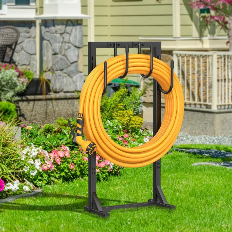 Garden Water Pipe Scroll Rack, Holds 150 Foot Hose, Freestanding Removable Outdoor Water Pipe Storage Rack