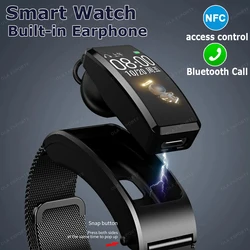 2024 New Smart Watch With Bluetooth-compatible Earphone 2-in-1 Smartwatch Bluetooth Call Health Sports Bracelet for Men Women