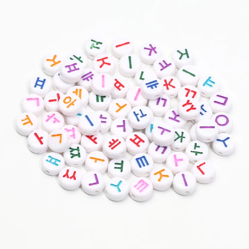 100pcs/lot Mixed Korean Letter Beads Random Alphabet Acrylic Beads For Handmade Bracelet Necklace DIY Jewelry Making Supplies