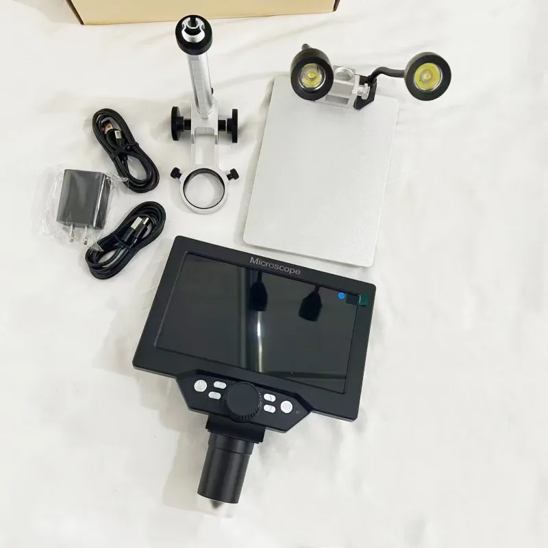 7Inch HD LCD Display Electron Microscope 1200X Times Digital Microscope G1200 for Industrial Inspection