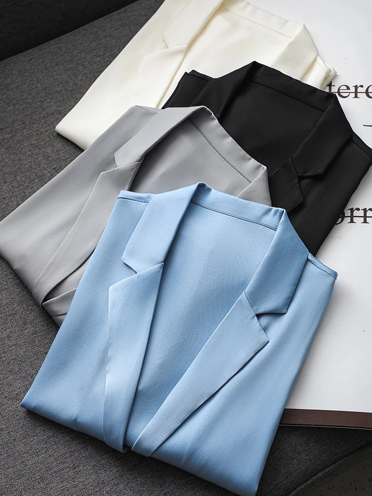 Suyarepl, Blazer pour femmes, 93% inj7% IQUE dex, manches 3/4, simple boutonnage, blazers chics solides, vestes printemps été 2024