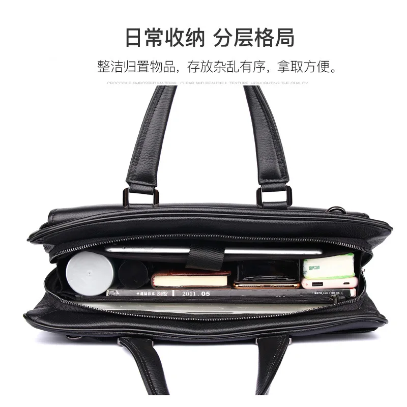 Genuine Messenger Bag Men Leather Man Bags Waterproof Multifunctional High-end Conference Bag Document Handbag Men's Business