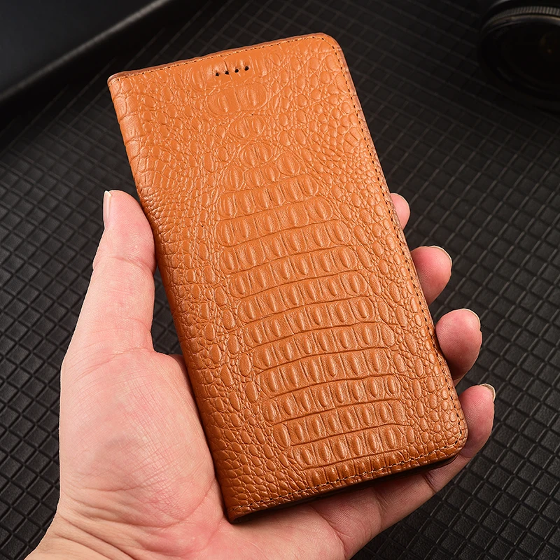 

Genuine Leather Flip Cover Book For Realme Note 50 60 60X 70T N53 N55 N61 N63 N65 Cowhide Wallet Phone Case Shell