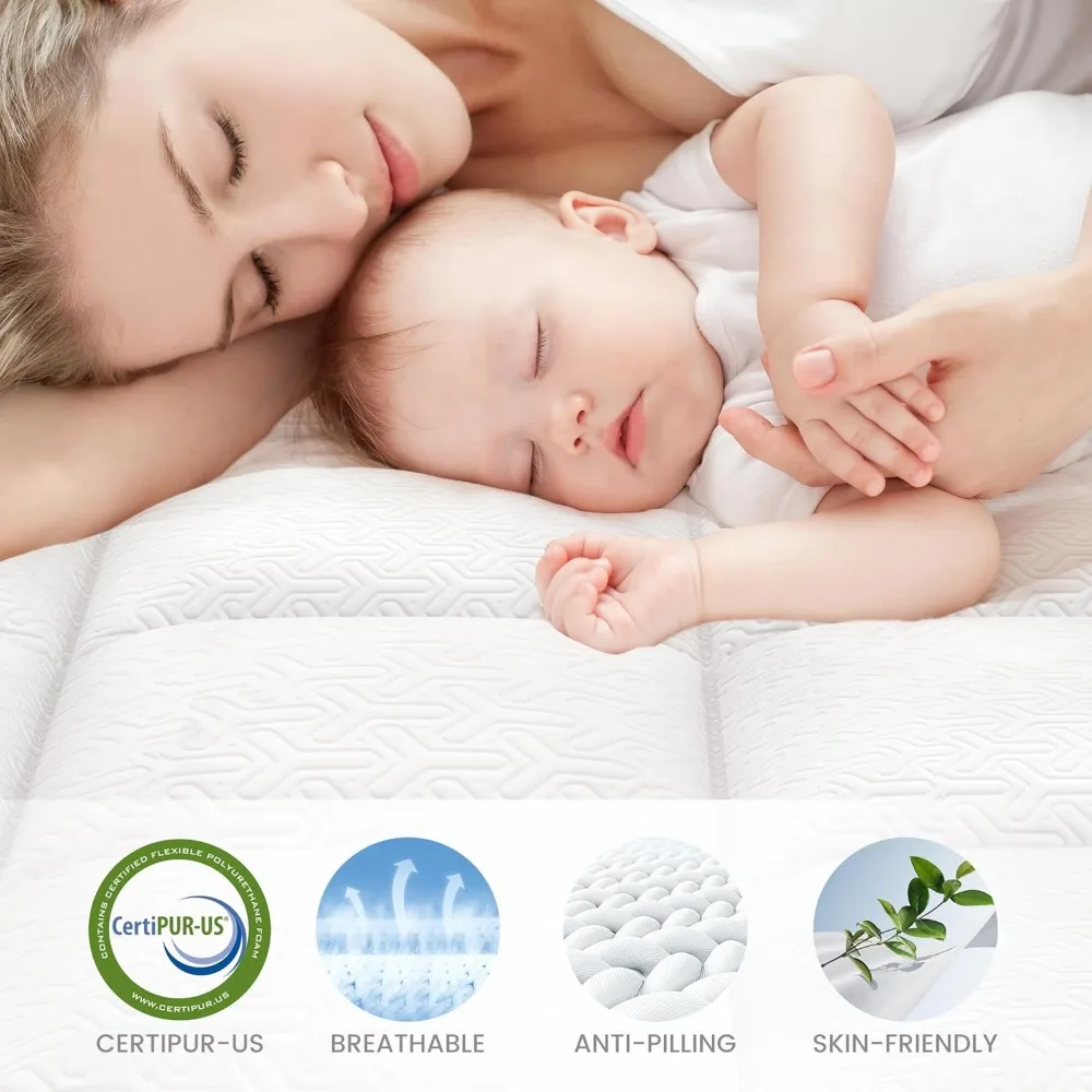 Materasso matrimoniale in Memory Foam da 5 pollici, materasso matrimoniale medio rigido in una scatola per bambini che raffreddano il sonno e alleviare la pressione, CertiPUR-US