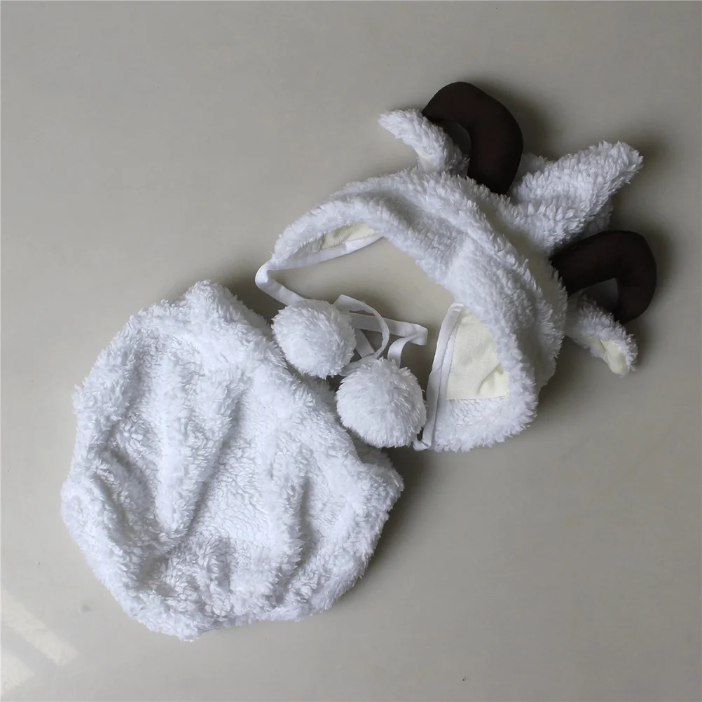 

Baby Photo Suits Sheep Shape Costume Set White Newborn 0-6 Months Infant Photography Clothes Baby Photoshoot Outfits Newborn