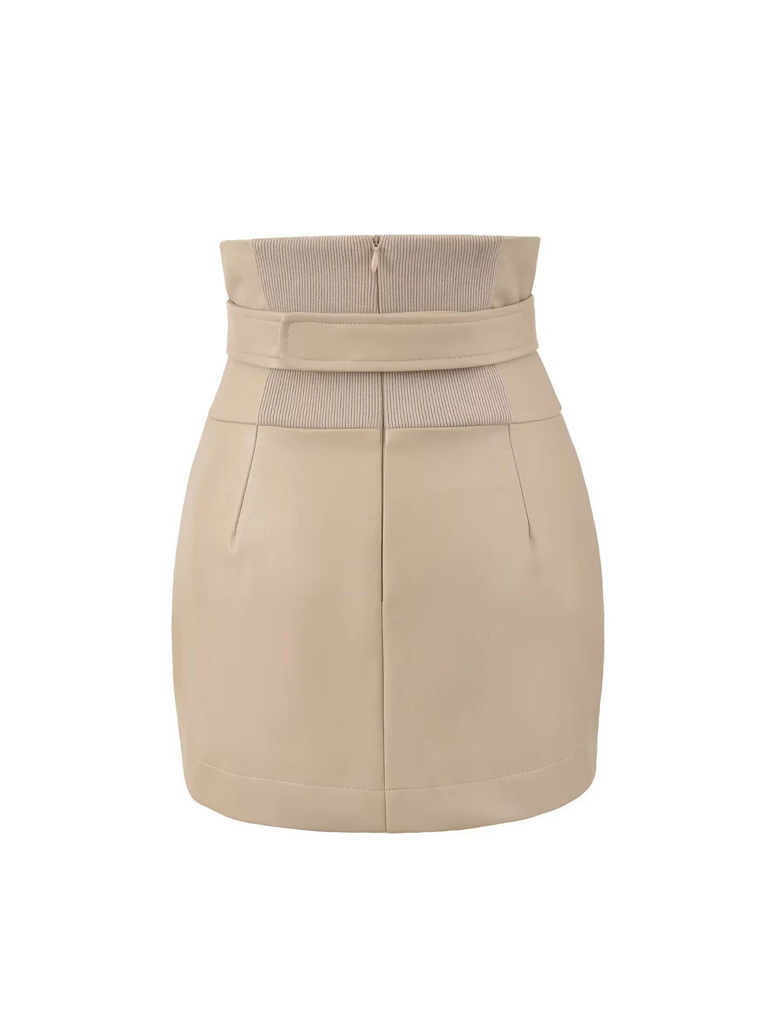 Women Khaki Leather Skirt Vintage Korean Style High Waist Wrap Skirt Harajuku Y2k Mini Skirt for Women 2000s Clothes Summer 2026