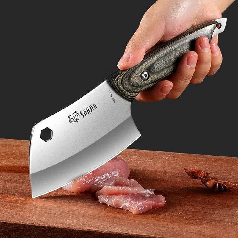 Meat Cleaver Fish Knife Stainless Steel Kitchen Chef Knife Bottle Opener Portable Butcher Boning Fruit Knife with Cover