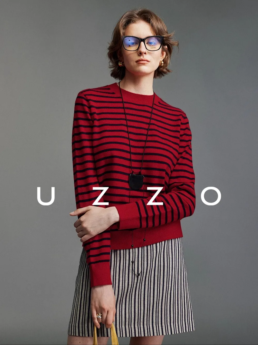 

UZZO Classic Striped round Ne Knitted Sweater 00 Camere Base irt Simple Commute Sle Long Sve Regular Fit Women's ...