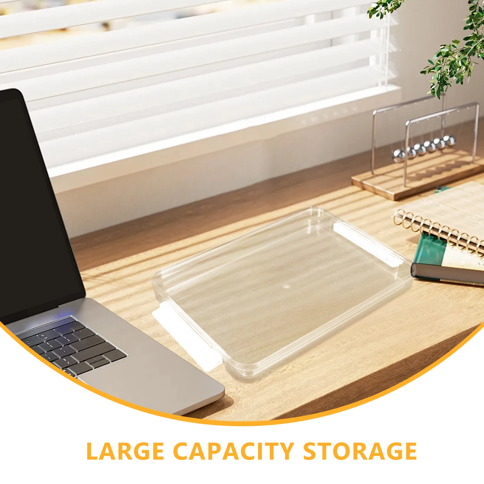 

Clear File Office Organizer Bins With Lids Large Capacity Acrylic Document Holder Waterproof Paper Storage Stackable Transparent
