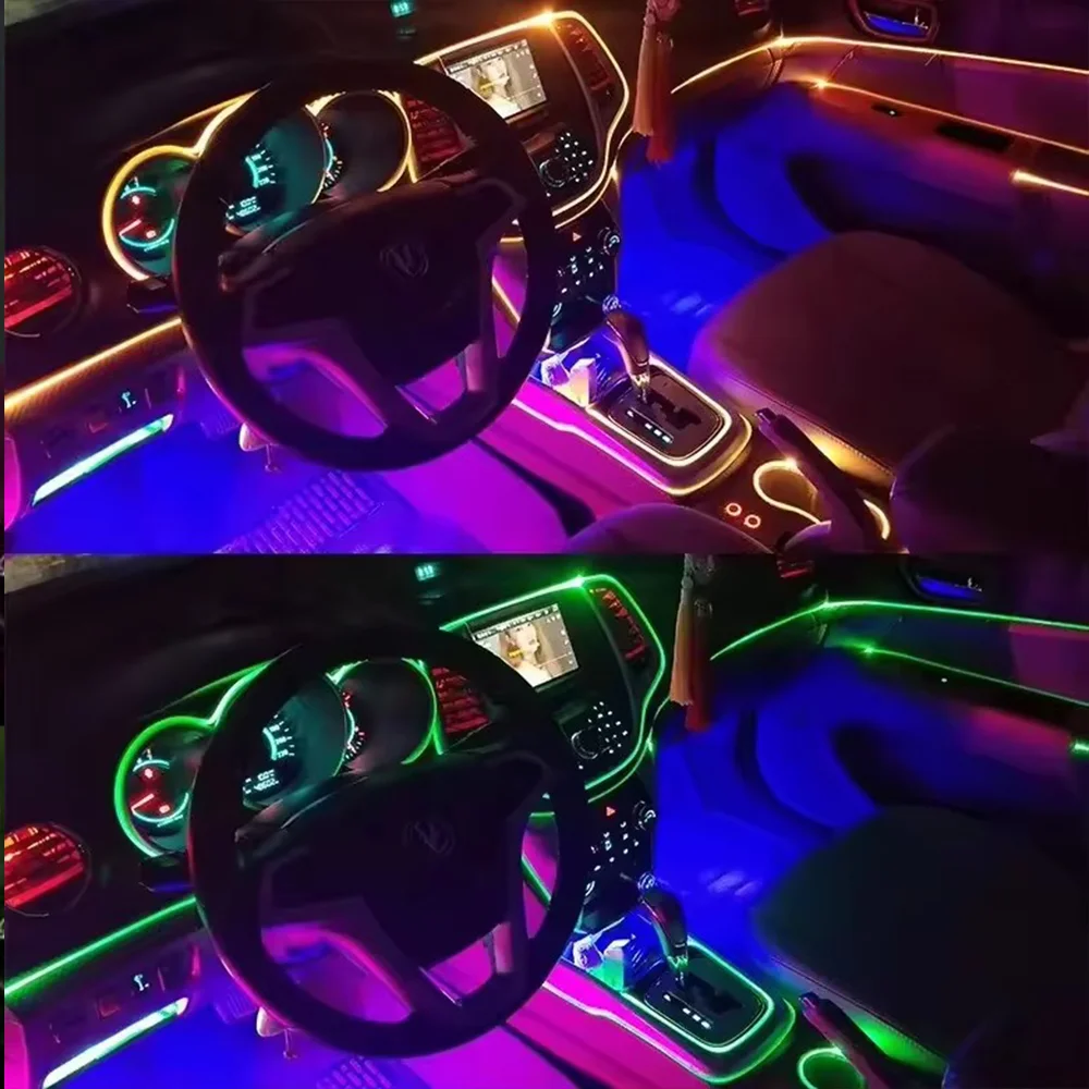 3/4/7/8M Atmosphere Light Line El Flexible Neon Decoration Strip Others Car Lighting Accessories Led Light